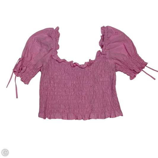 Top Short Sleeve By Love Tree In Pink, Size: L