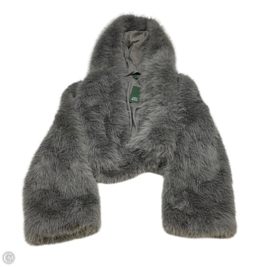 Jacket Faux Fur & Sherpa By Wild Fable In Grey, Size: L