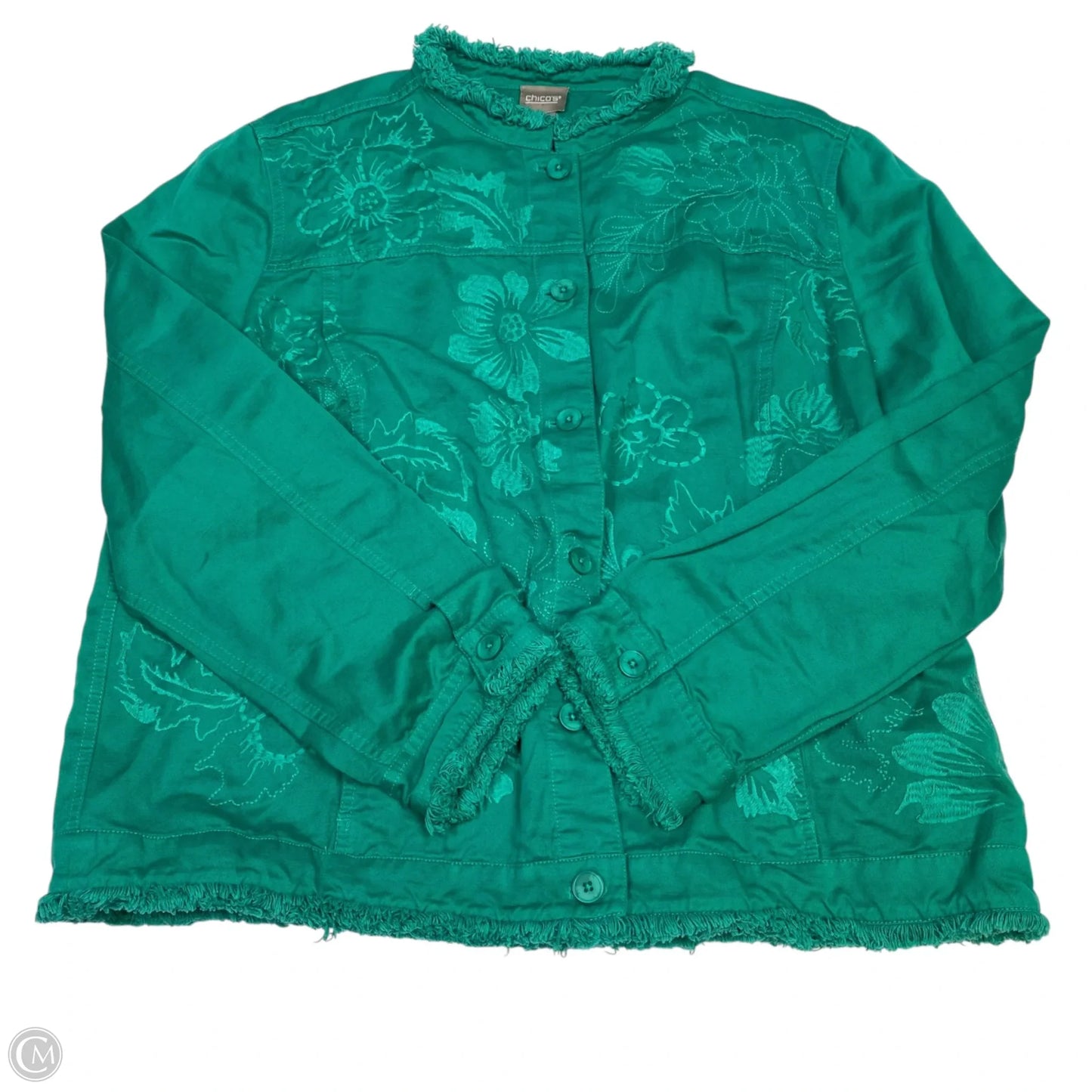 Jacket Other By Chicos In Green, Size: Xl