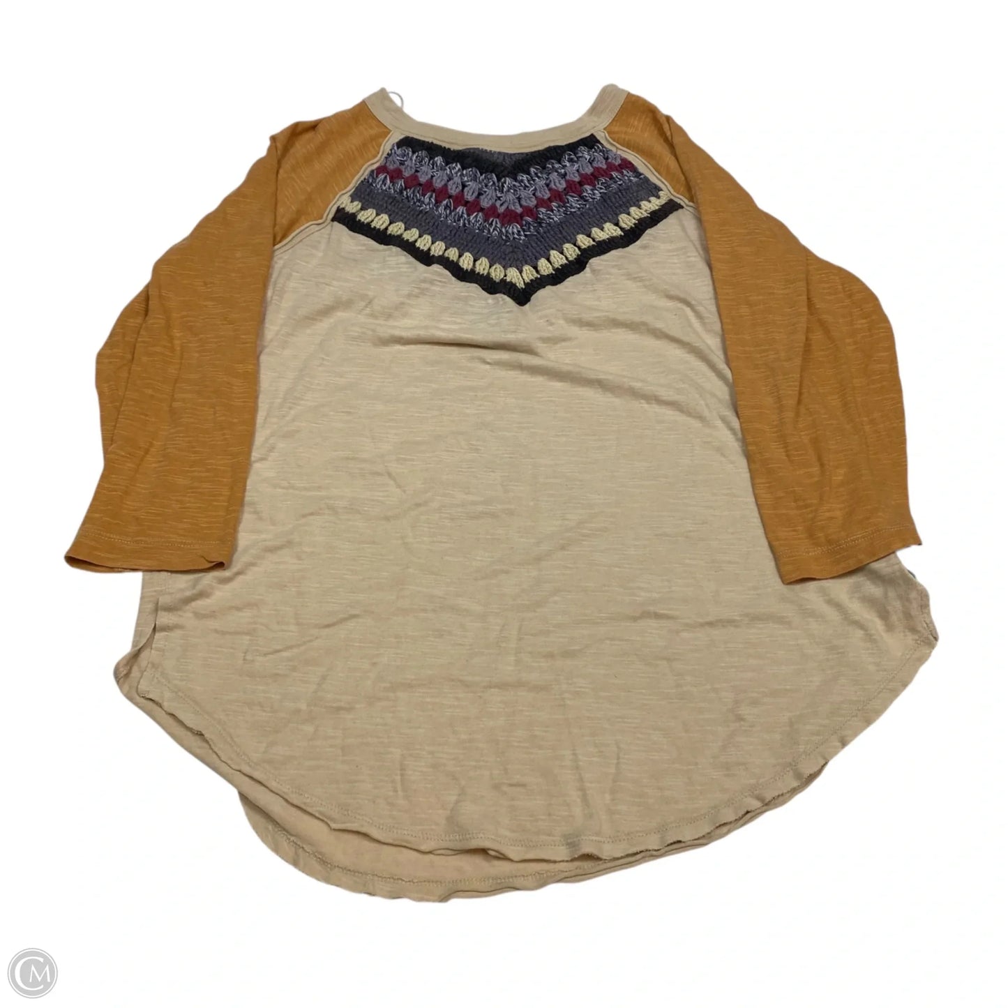 Top 3/4 Sleeve By We The Free In Tan, Size: Xl