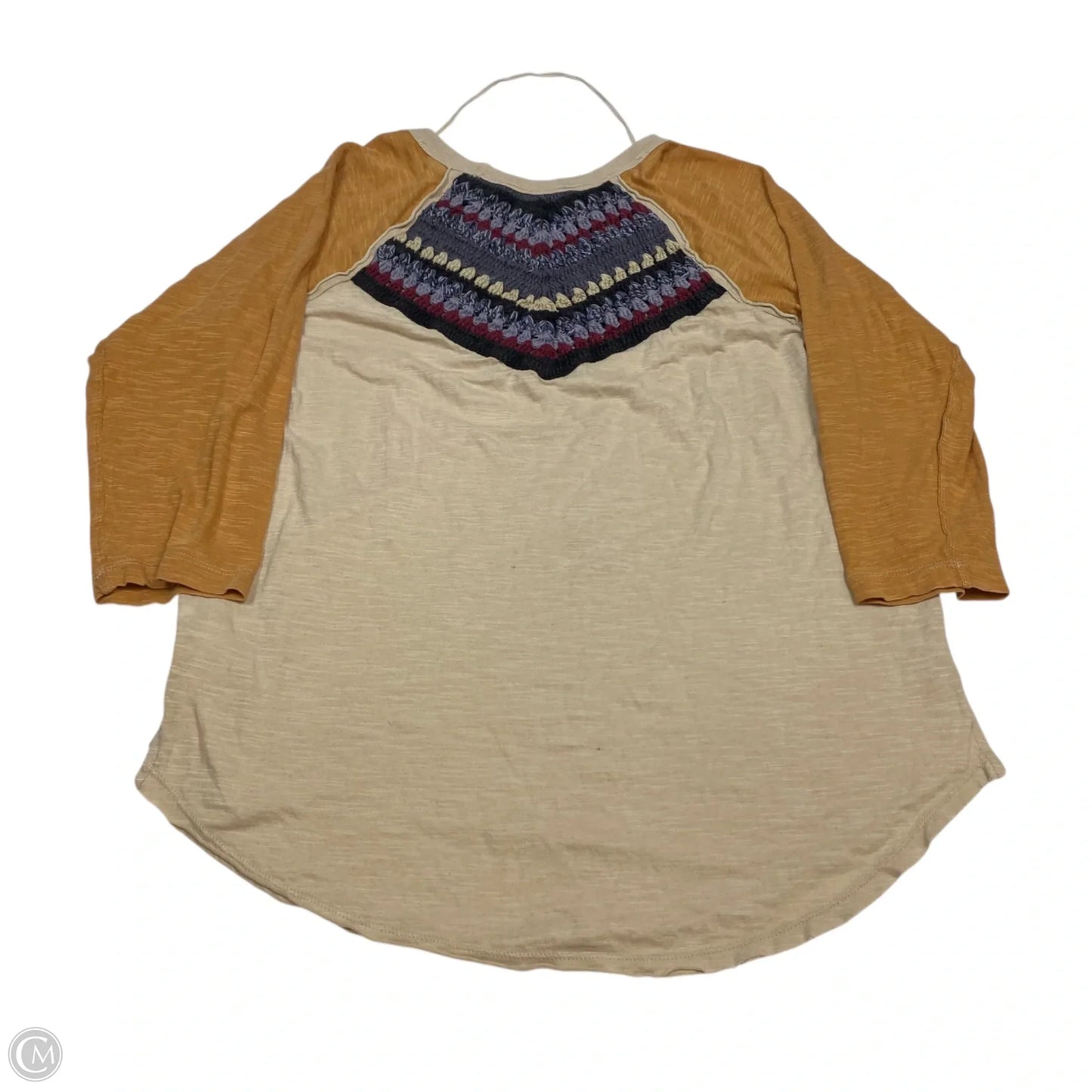 Top 3/4 Sleeve By We The Free In Tan, Size: Xl