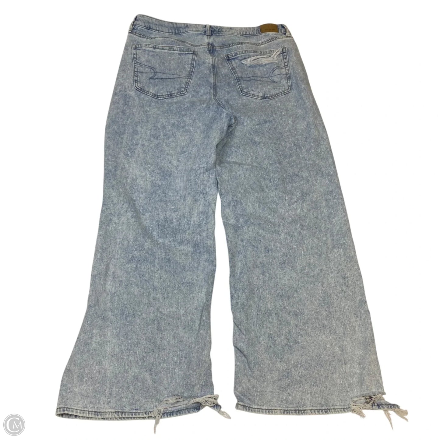 Jeans Wide Leg By American Eagle In Blue Denim, Size: 14