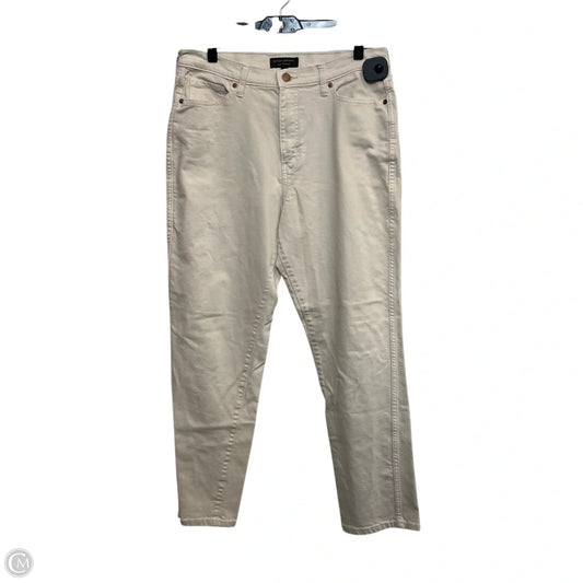 Jeans Straight By Banana Republic In Cream Denim, Size: 8