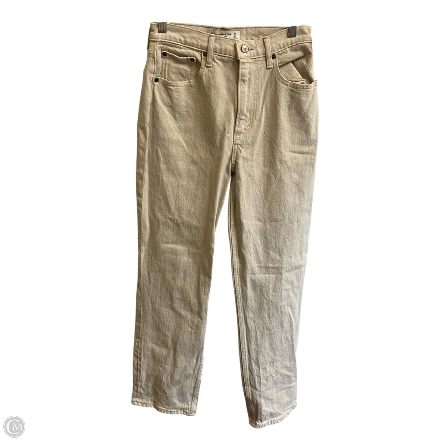 Jeans Straight By American Eagle In Tan Denim, Size: 2