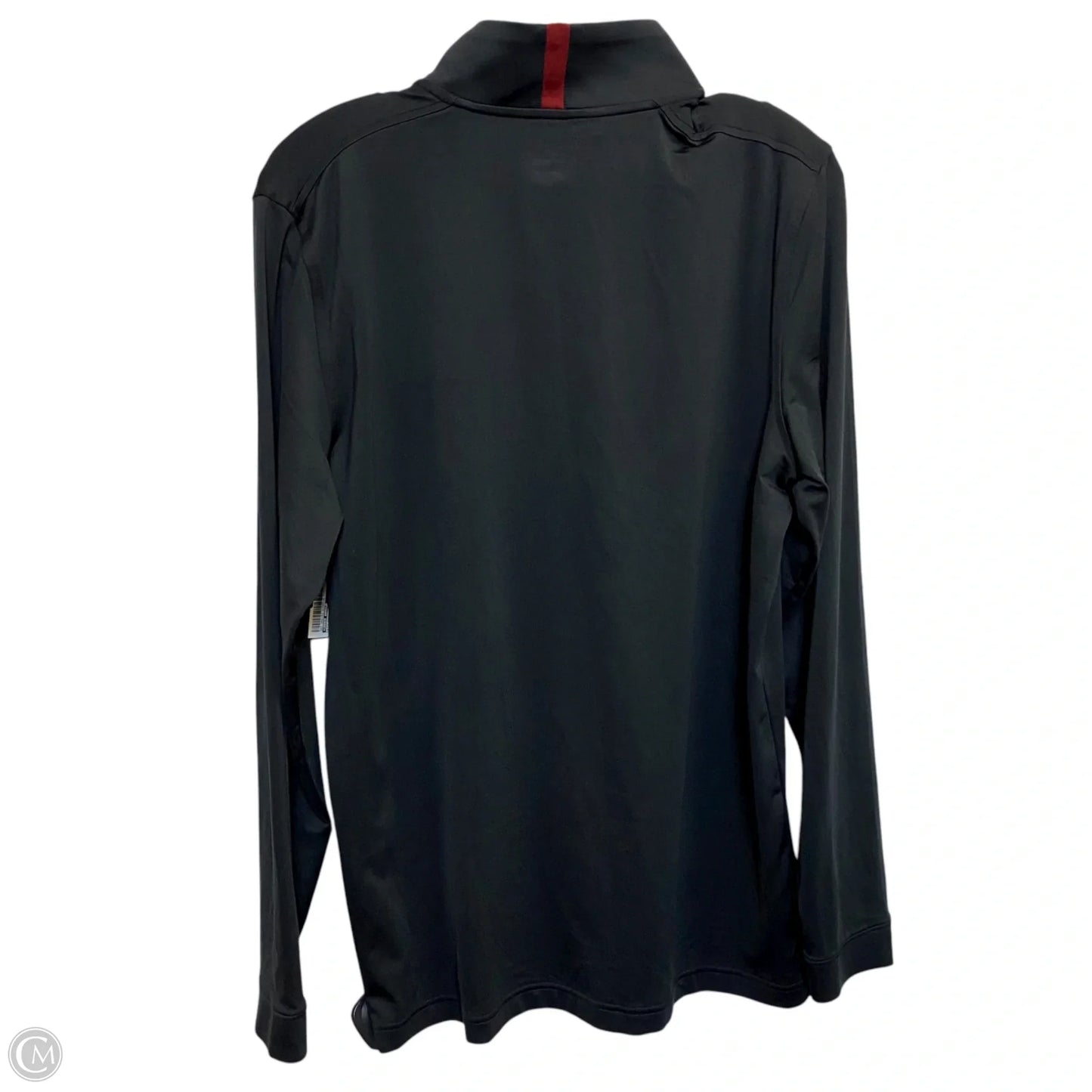 Athletic Top Long Sleeve Collar By Under Armour In Black, Size: M