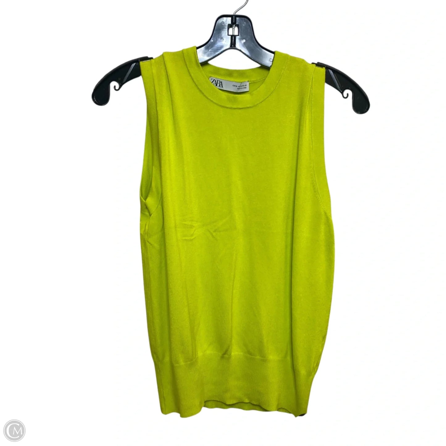 Sweater Short Sleeve By Zara In Green, Size: M