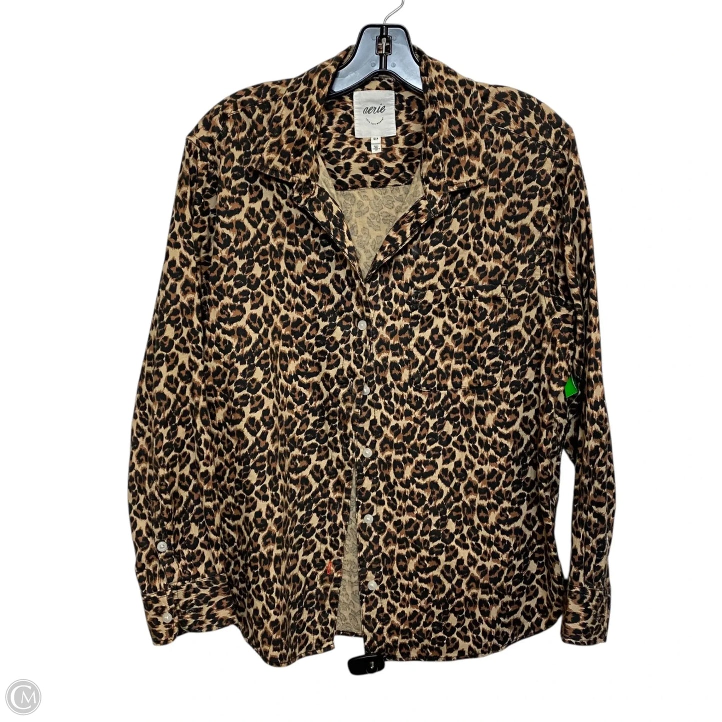 Top Long Sleeve By Aerie In Animal Print, Size: S