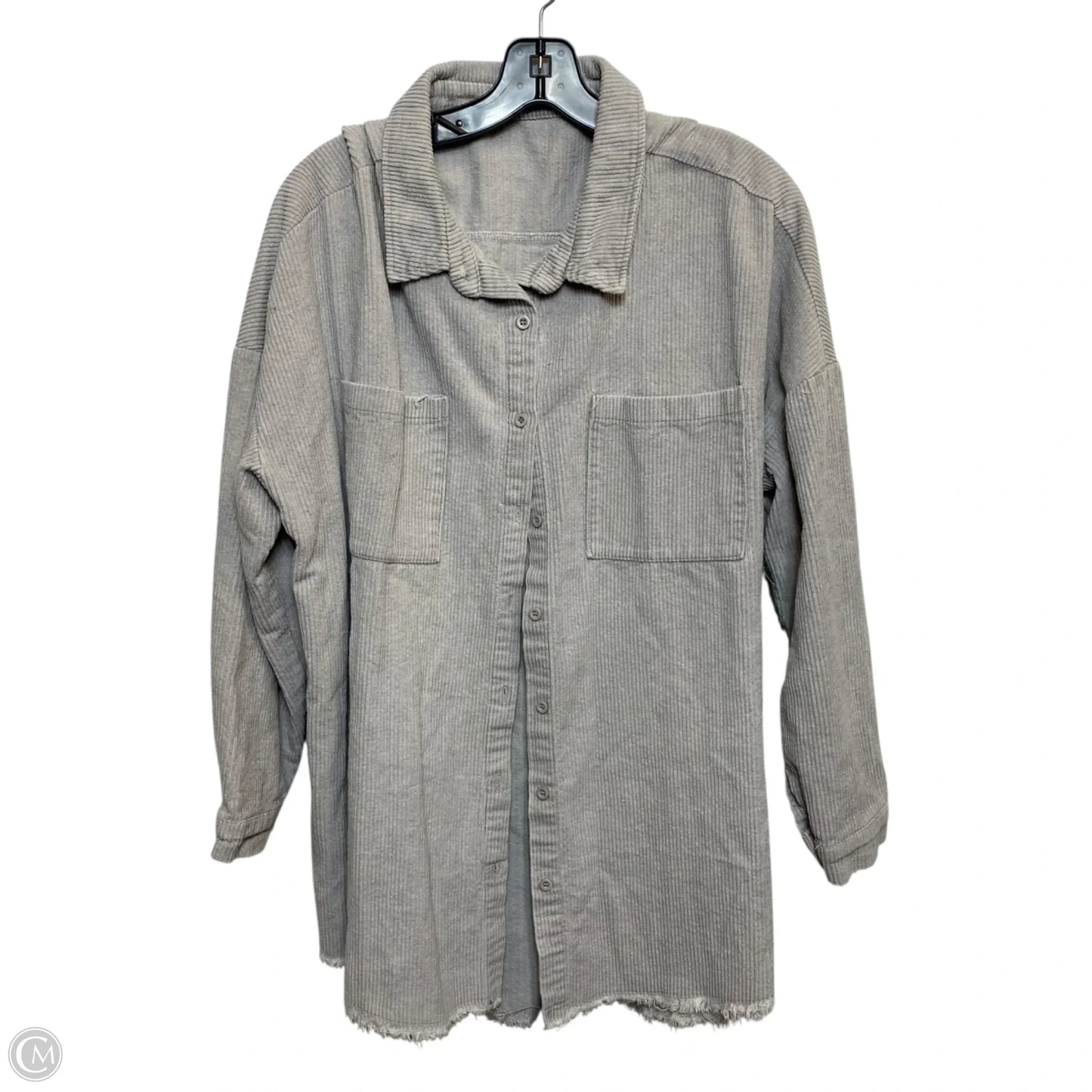 Jacket Shirt By Boohoo Boutique In Grey, Size: L