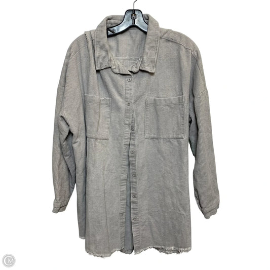 Jacket Shirt By Boohoo Boutique In Grey, Size: L