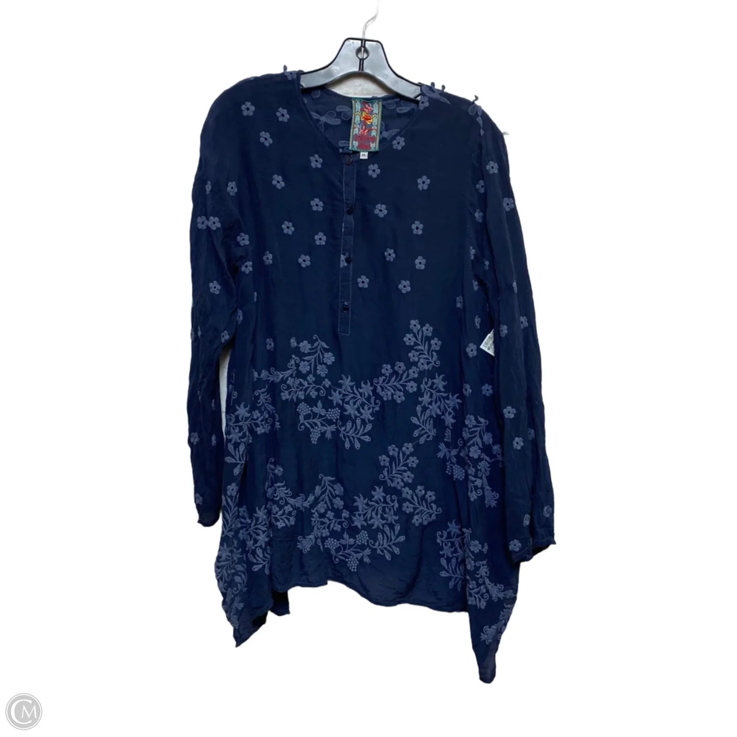 Top Long Sleeve Designer By Johnny Was In Blue, Size: M