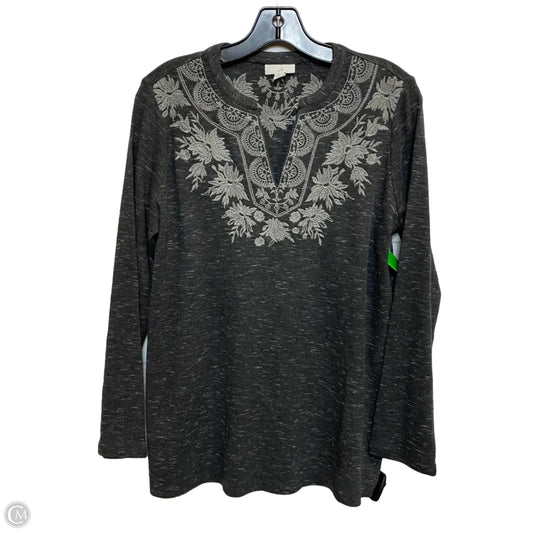 Top Long Sleeve By J. Jill In Grey, Size: Sp
