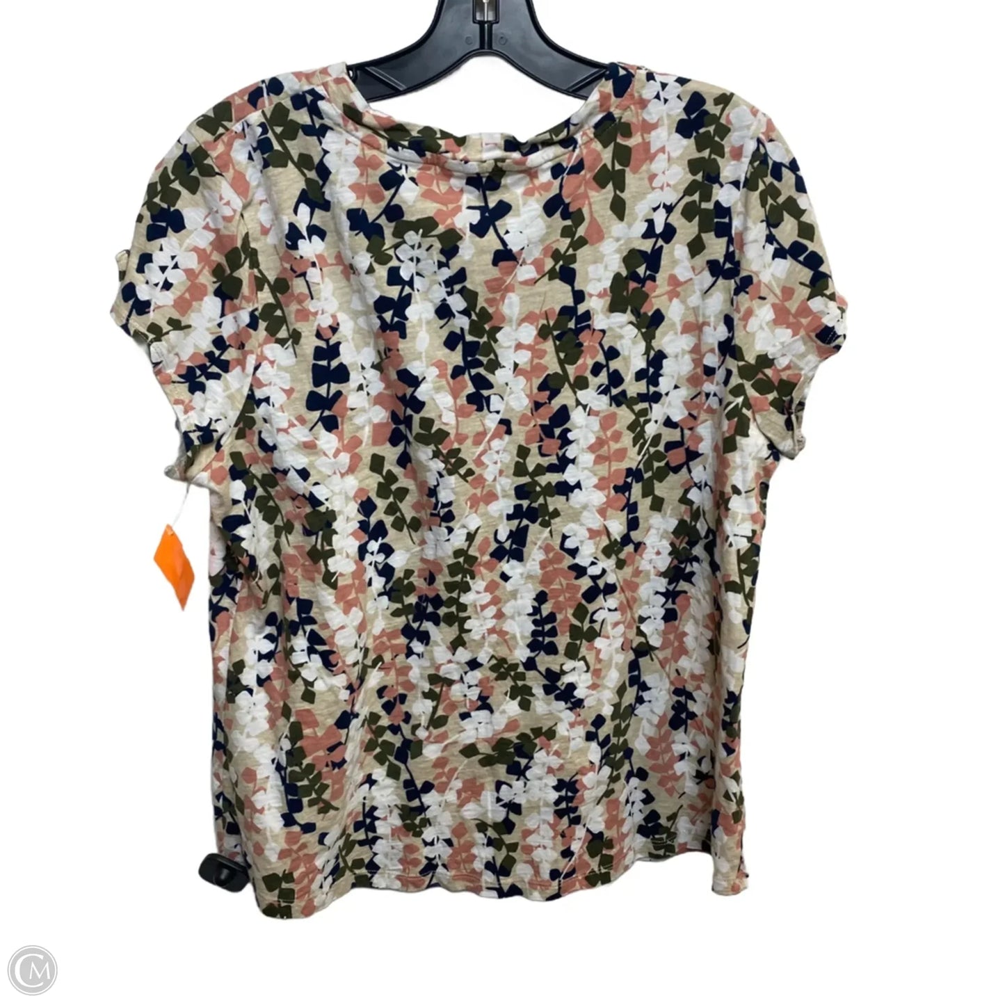 Top Short Sleeve Basic By Liz Claiborne In Floral Print, Size: Xl
