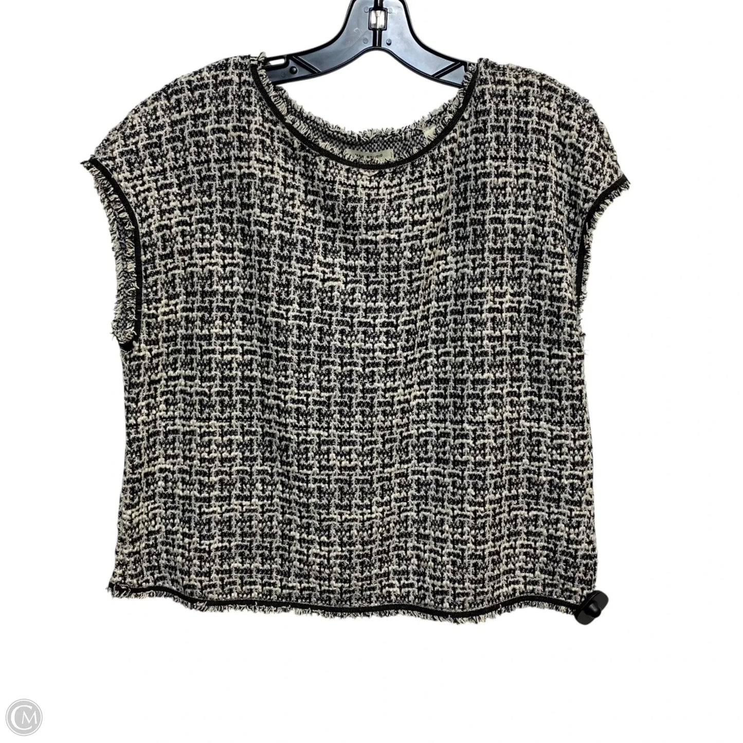 Top Sleeveless By Max Studio In Black & Cream, Size: L