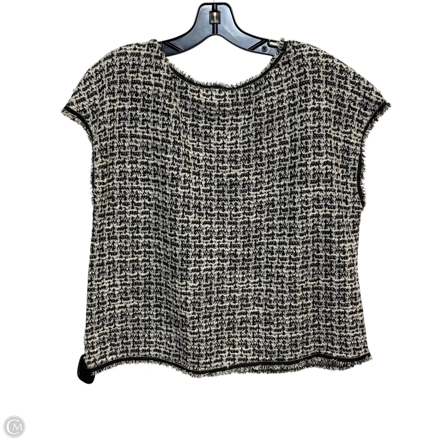 Top Sleeveless By Max Studio In Black & Cream, Size: L