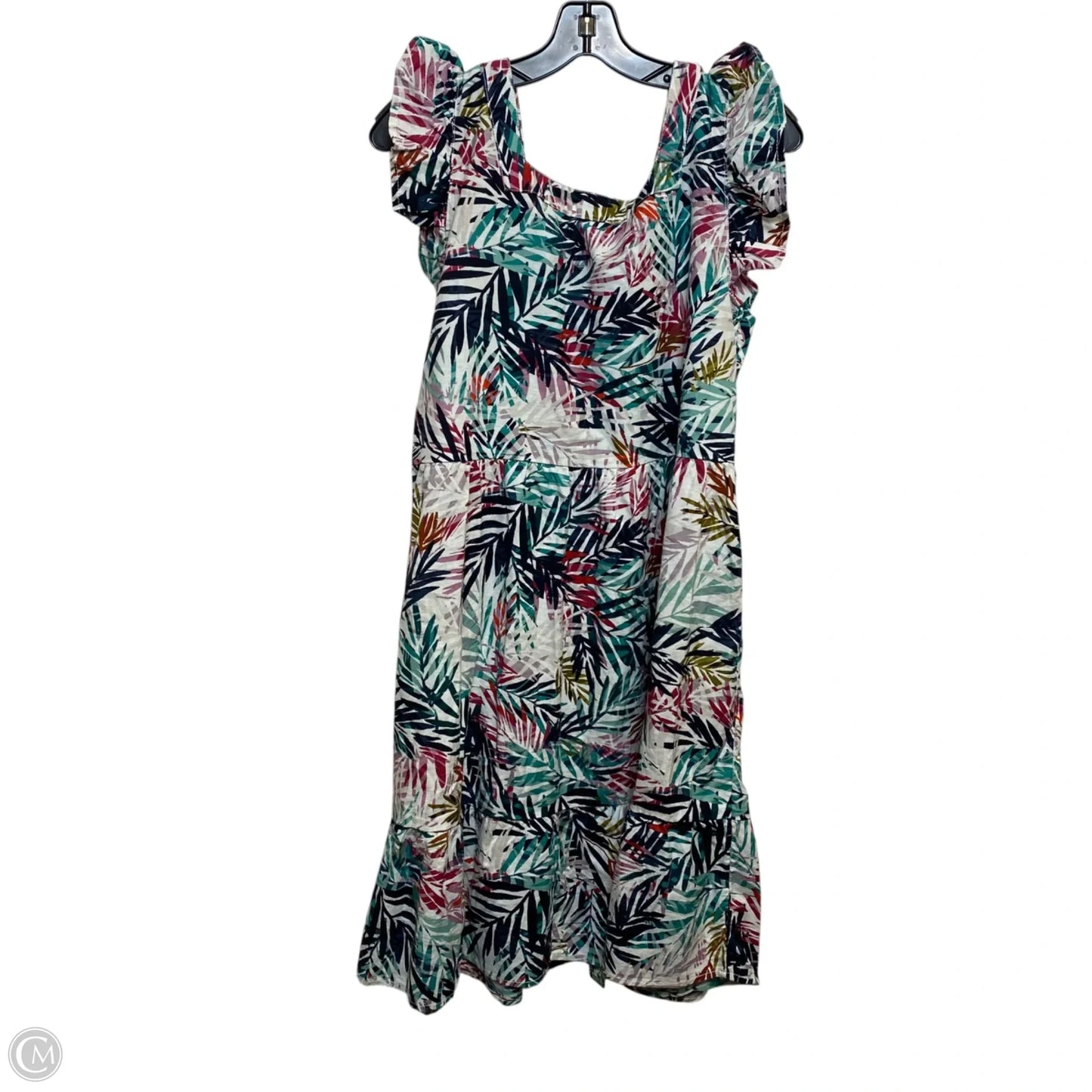 Dress Casual Short By Beachlunchlounge In Green & White, Size: L