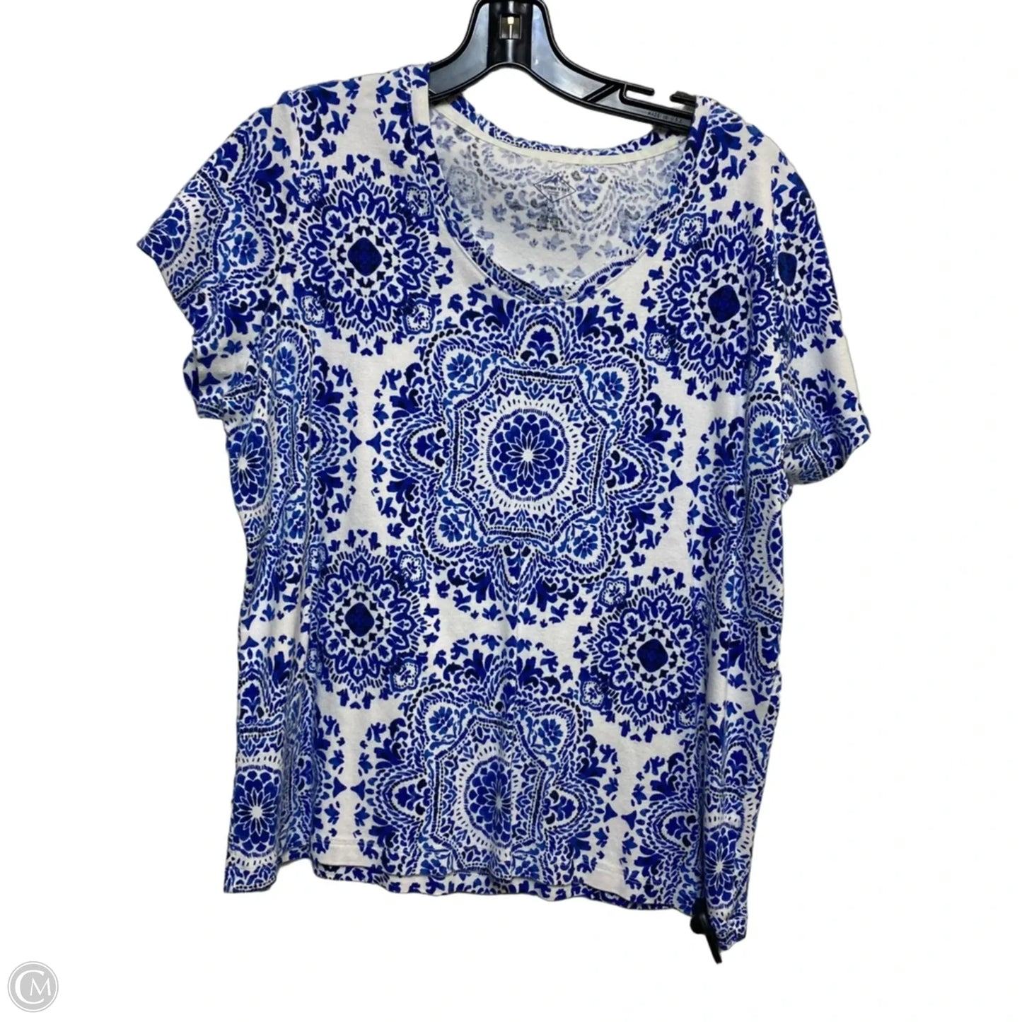 Top Short Sleeve Basic By St Johns Bay In Blue & White, Size: Xl