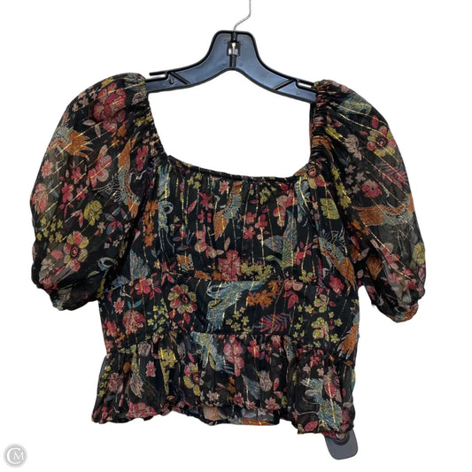 Top Short Sleeve By Angie In Black, Size: L