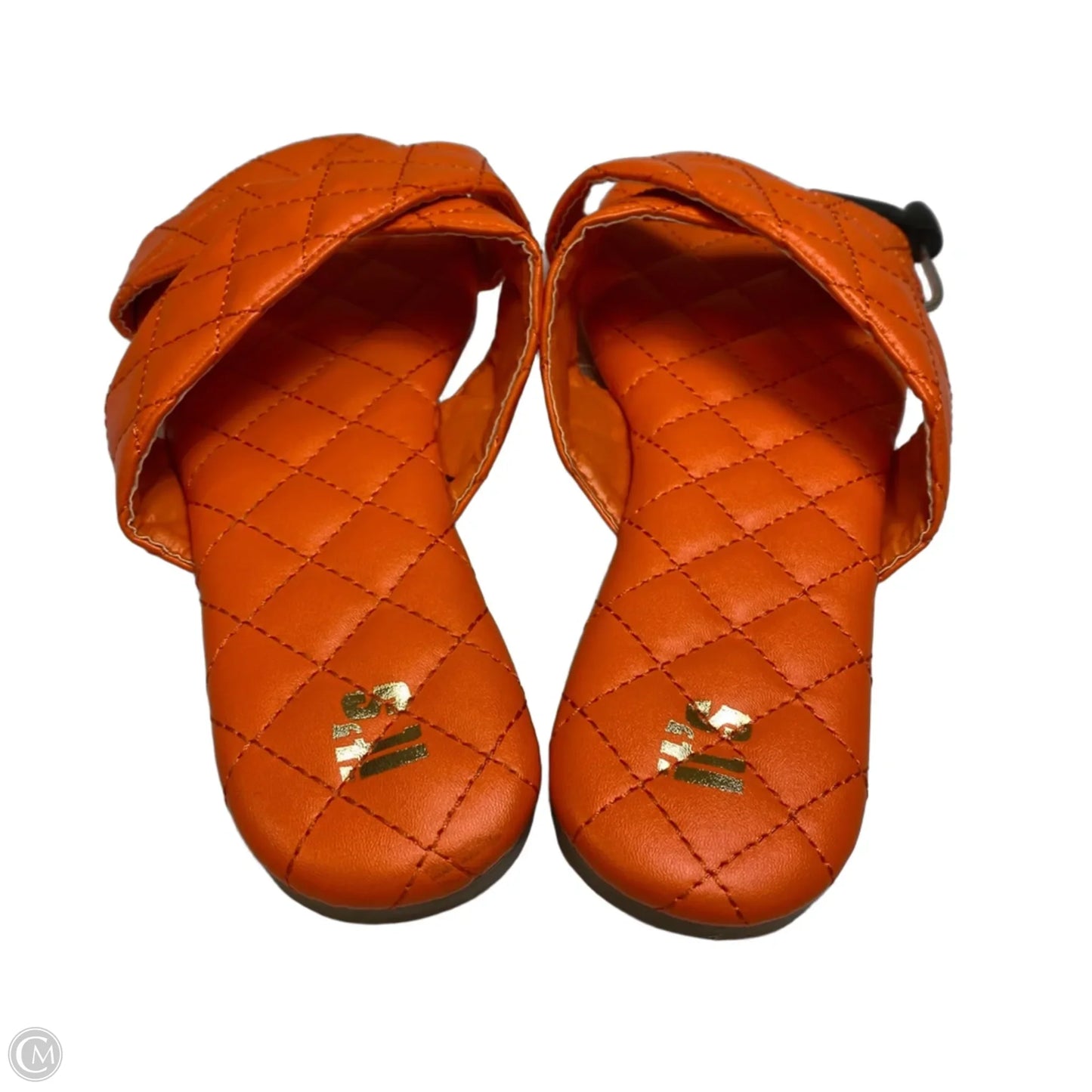 Sandals Flats By Its In Orange, Size: 10