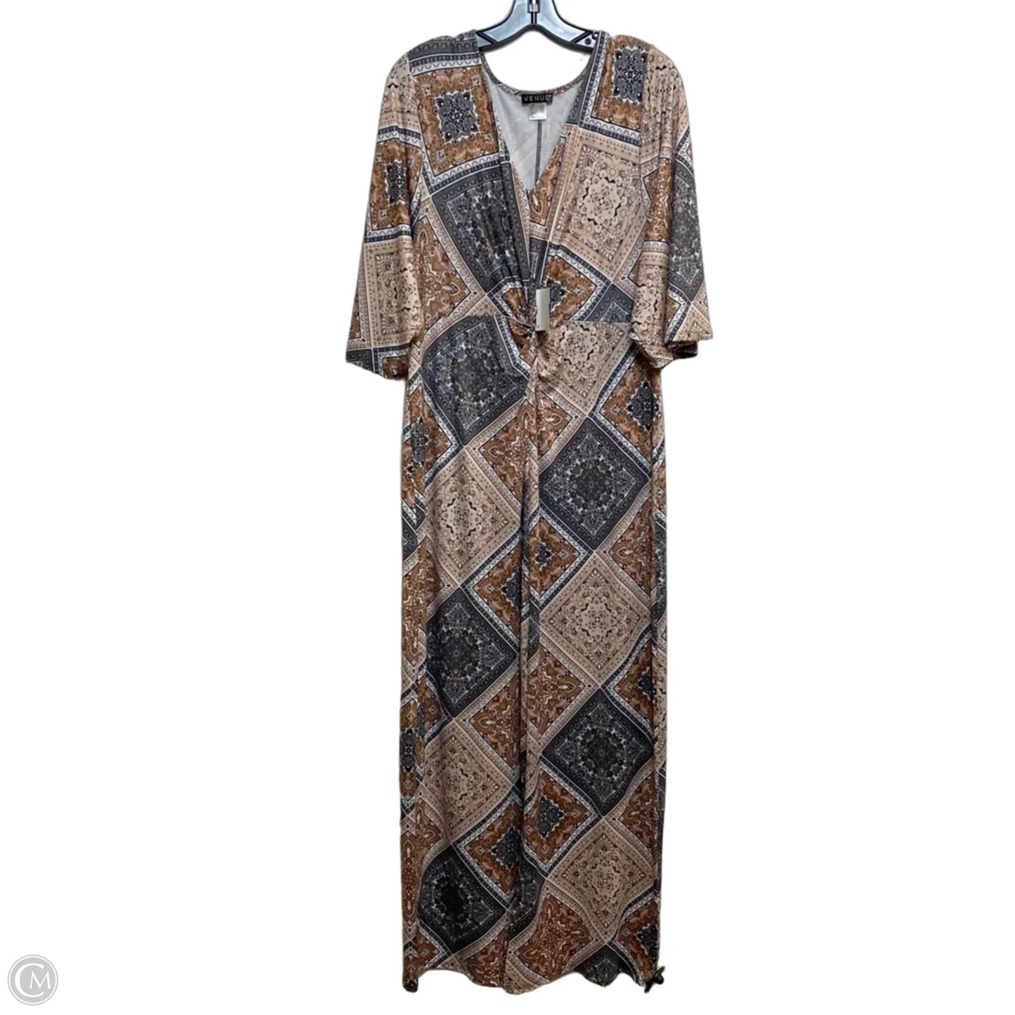 Dress Casual Maxi By Venus In Black & Brown, Size: L
