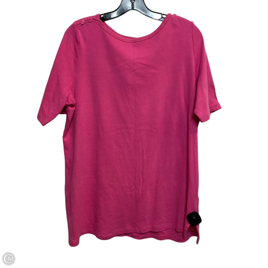 Top Short Sleeve By Kim Rogers In Pink, Size: Xl