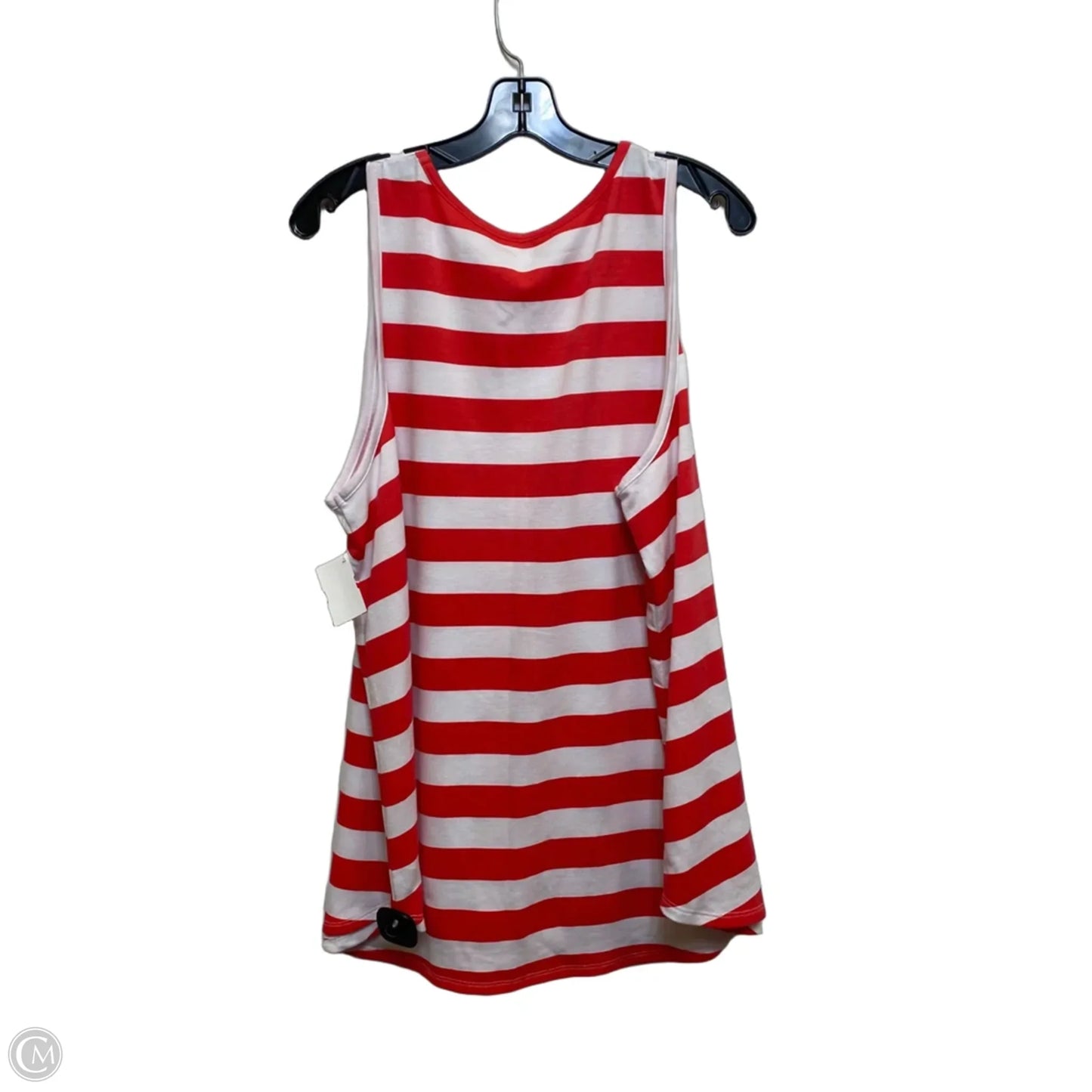 Top Sleeveless By Crown And Ivy In Red & White, Size: 2x