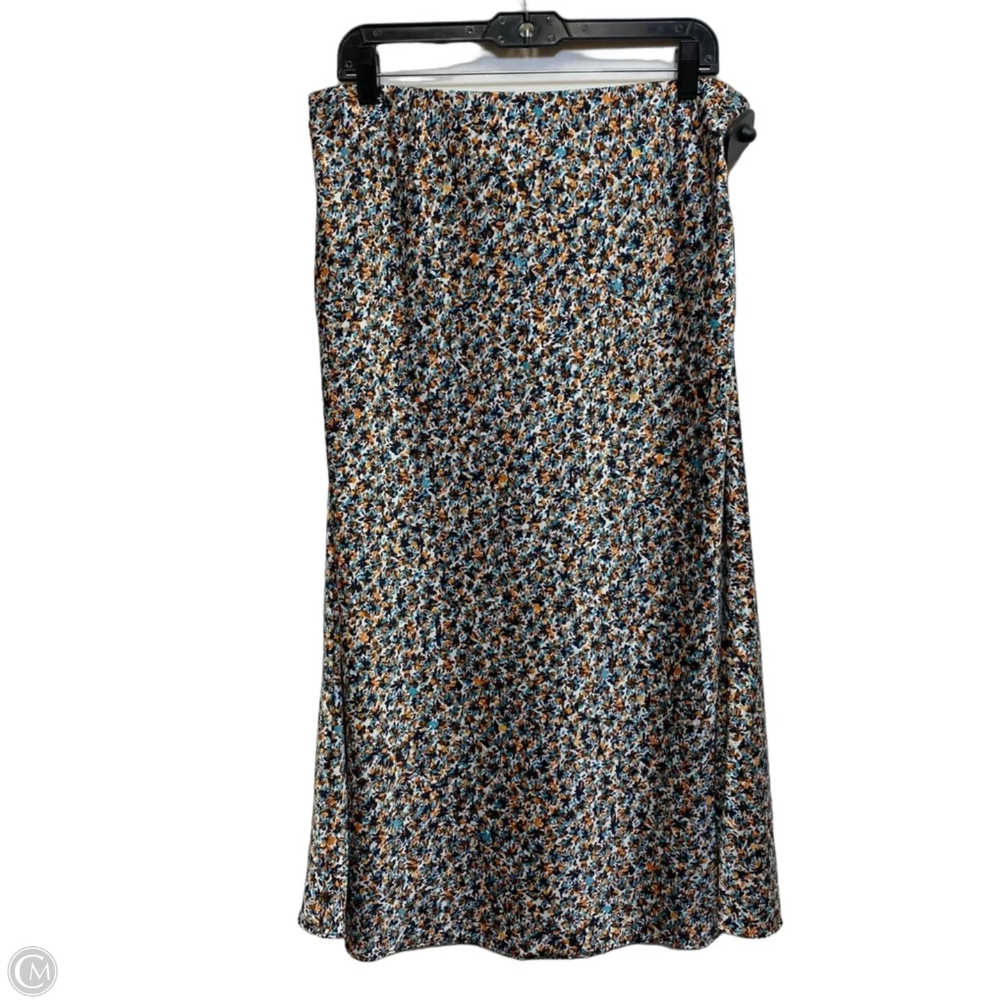 Skirt Midi By Loft In Black & Blue, Size: L