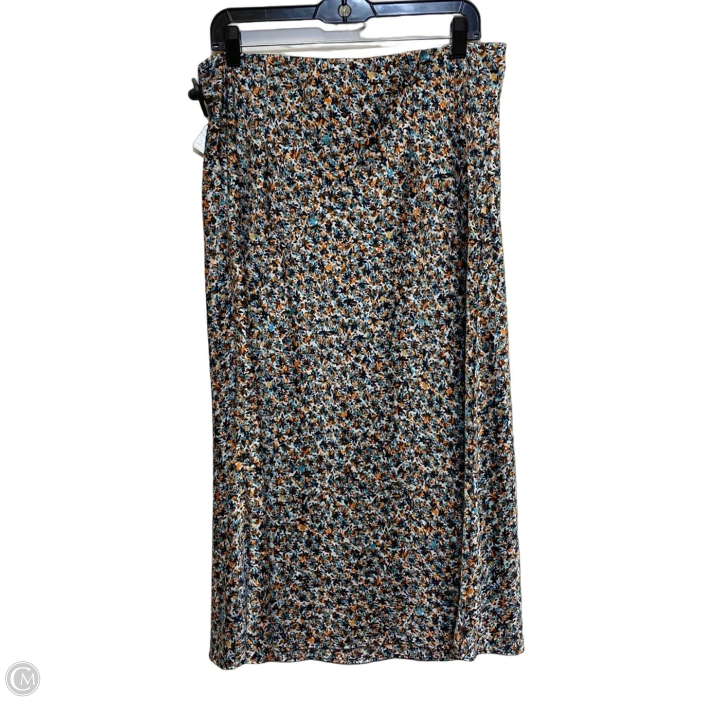 Skirt Midi By Loft In Black & Blue, Size: L