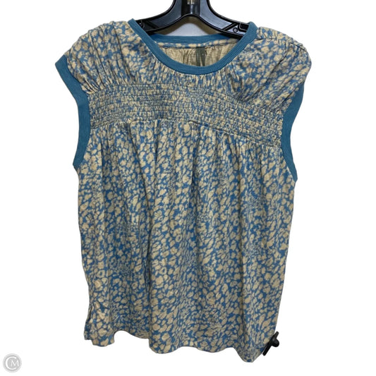 Top Sleeveless By Anthropologie In Blue & Tan, Size: M