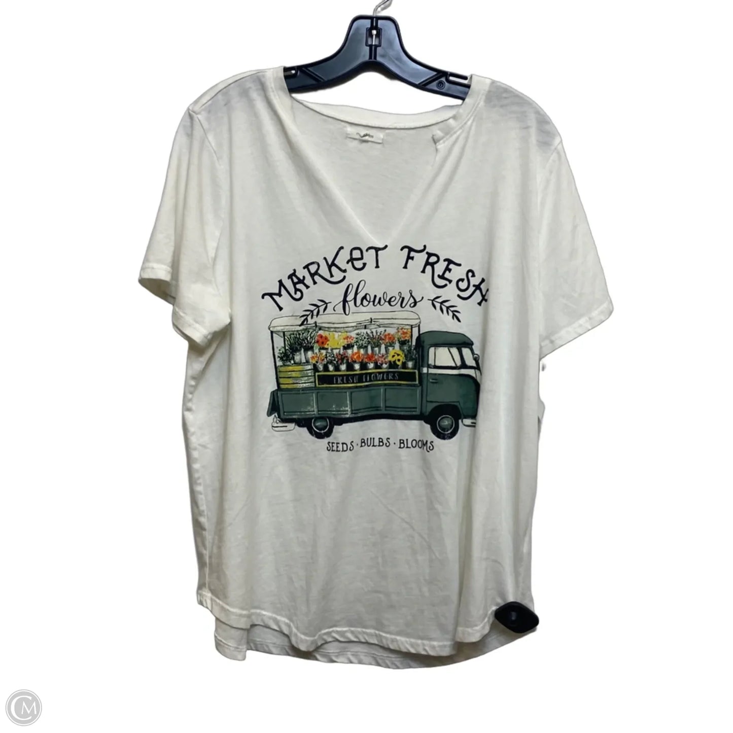 Top Short Sleeve Basic By Maurices In Cream, Size: Xl