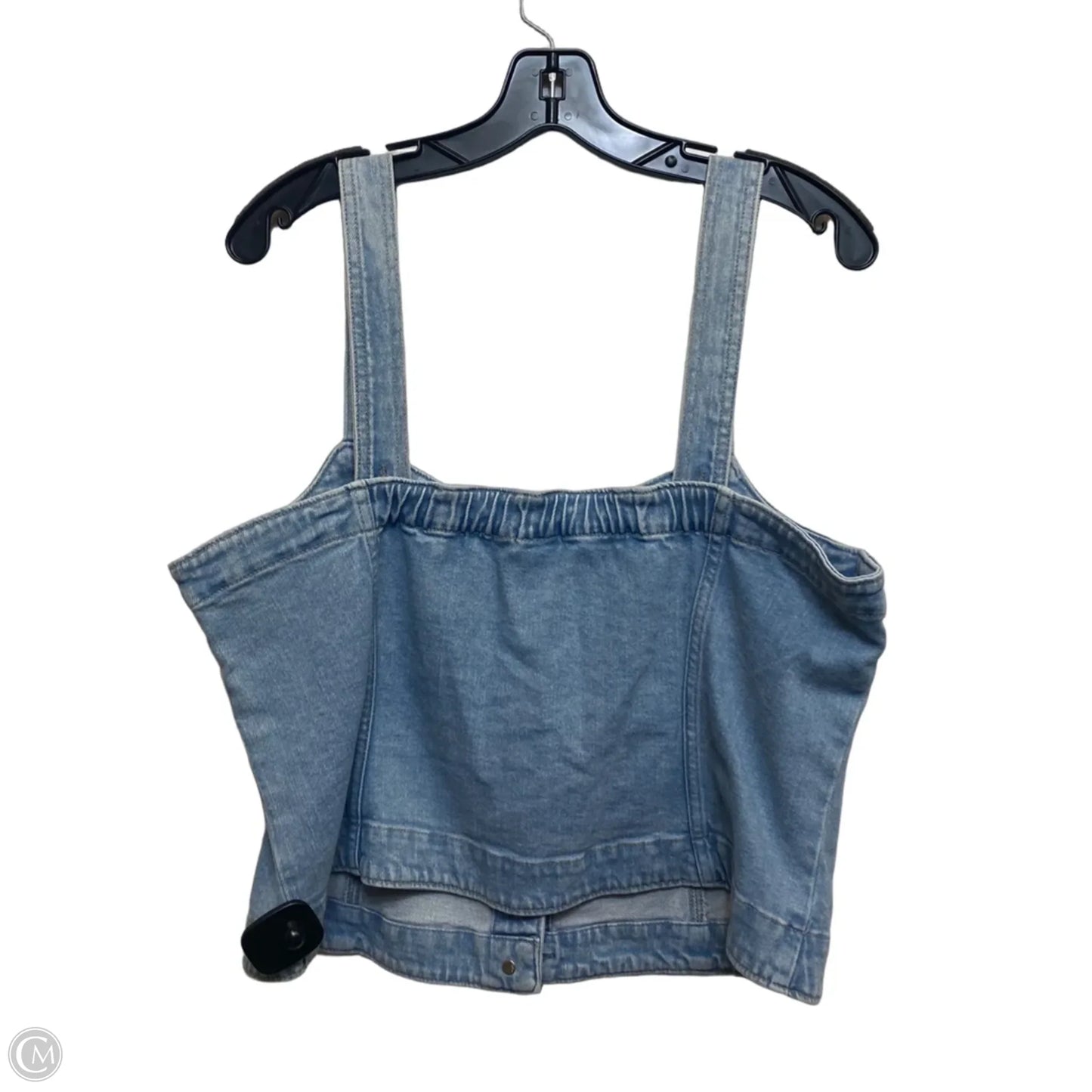 Top Sleeveless By Gap In Blue Denim, Size: L