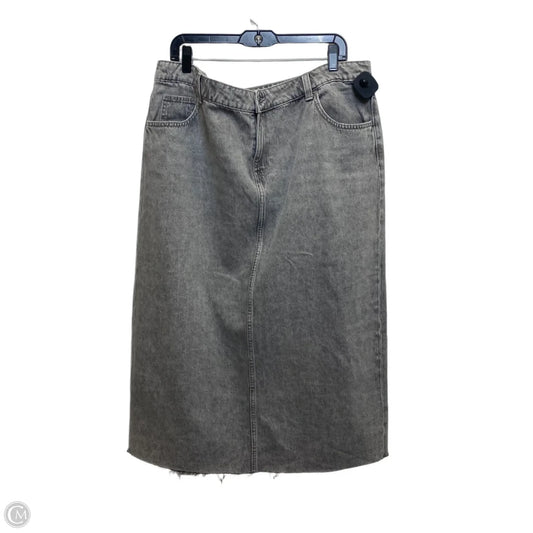 Skirt Midi By Divided In Grey Denim, Size: 1x