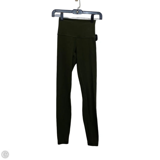 Athletic Leggings Designer By Lululemon In Green, Size: Xs