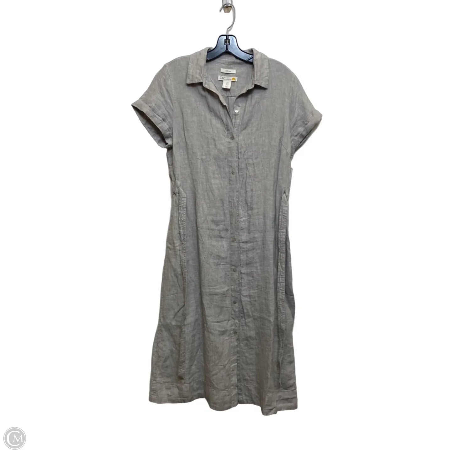 Dress Casual Midi By C And C In Grey, Size: M