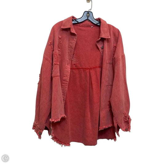Jacket Denim By Cmf In Red Denim, Size: L