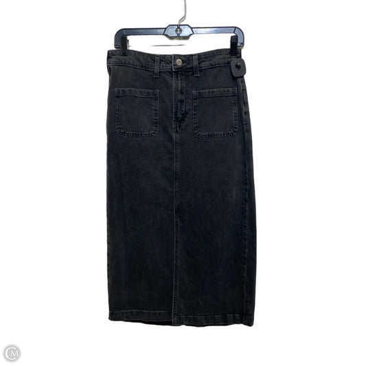 Skirt Midi By Gap In Grey Denim, Size: Xs