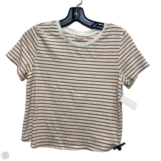 Top Short Sleeve Basic By Old Navy In Brown & White, Size: M