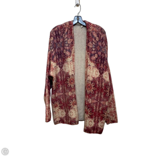 Sweater Cardigan By Anthropologie In Purple & Red, Size: L