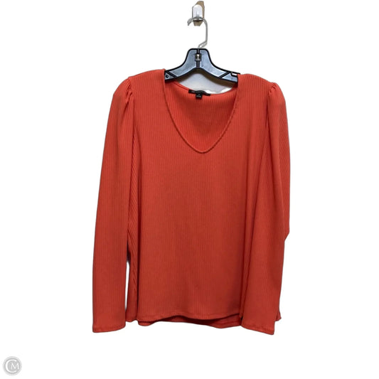 Top Long Sleeve By International Concepts In Orange, Size: 1x