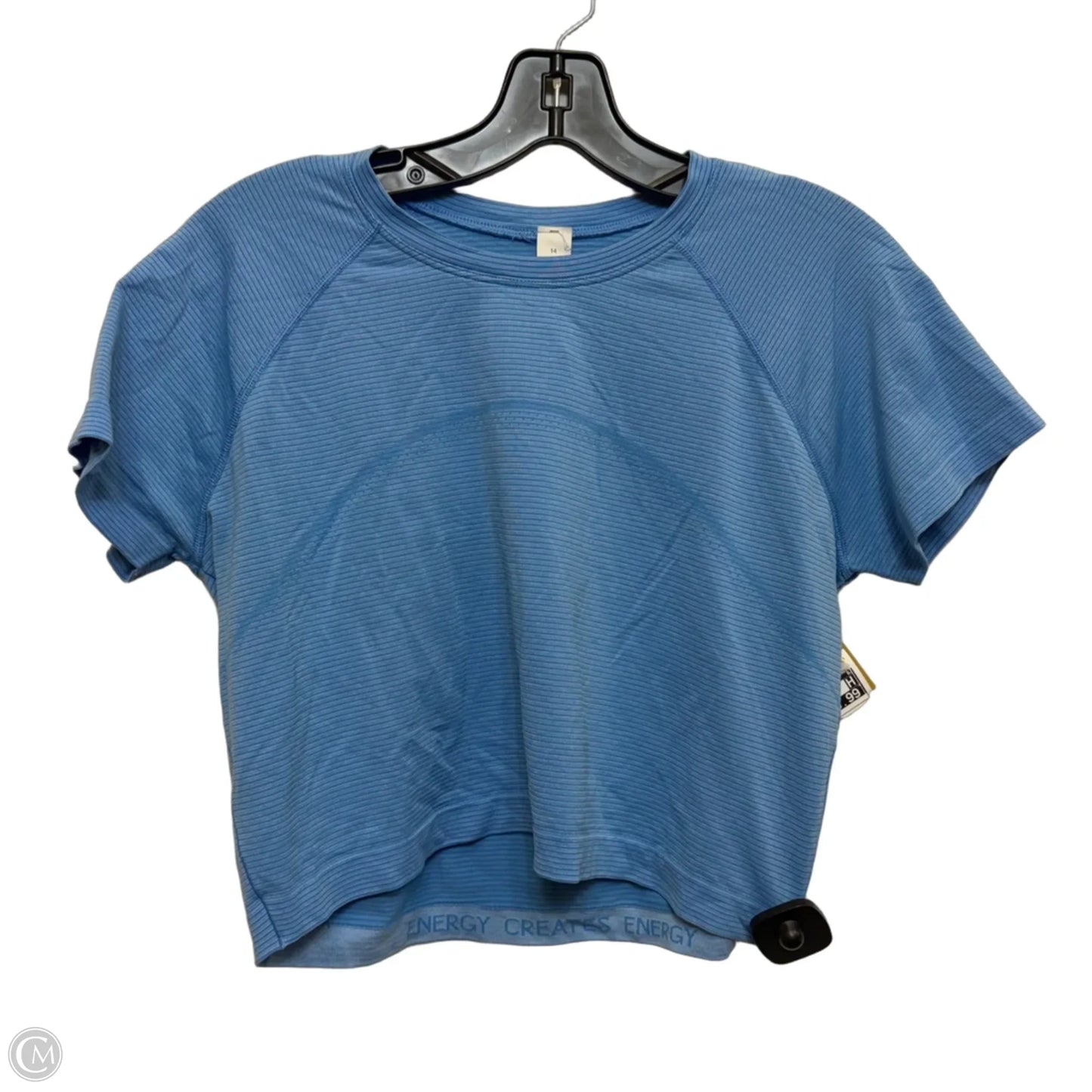 Athletic Top Short Sleeve By Lululemon In Blue, Size: L