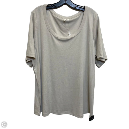 Top Short Sleeve By Cato In Tan, Size: 3x
