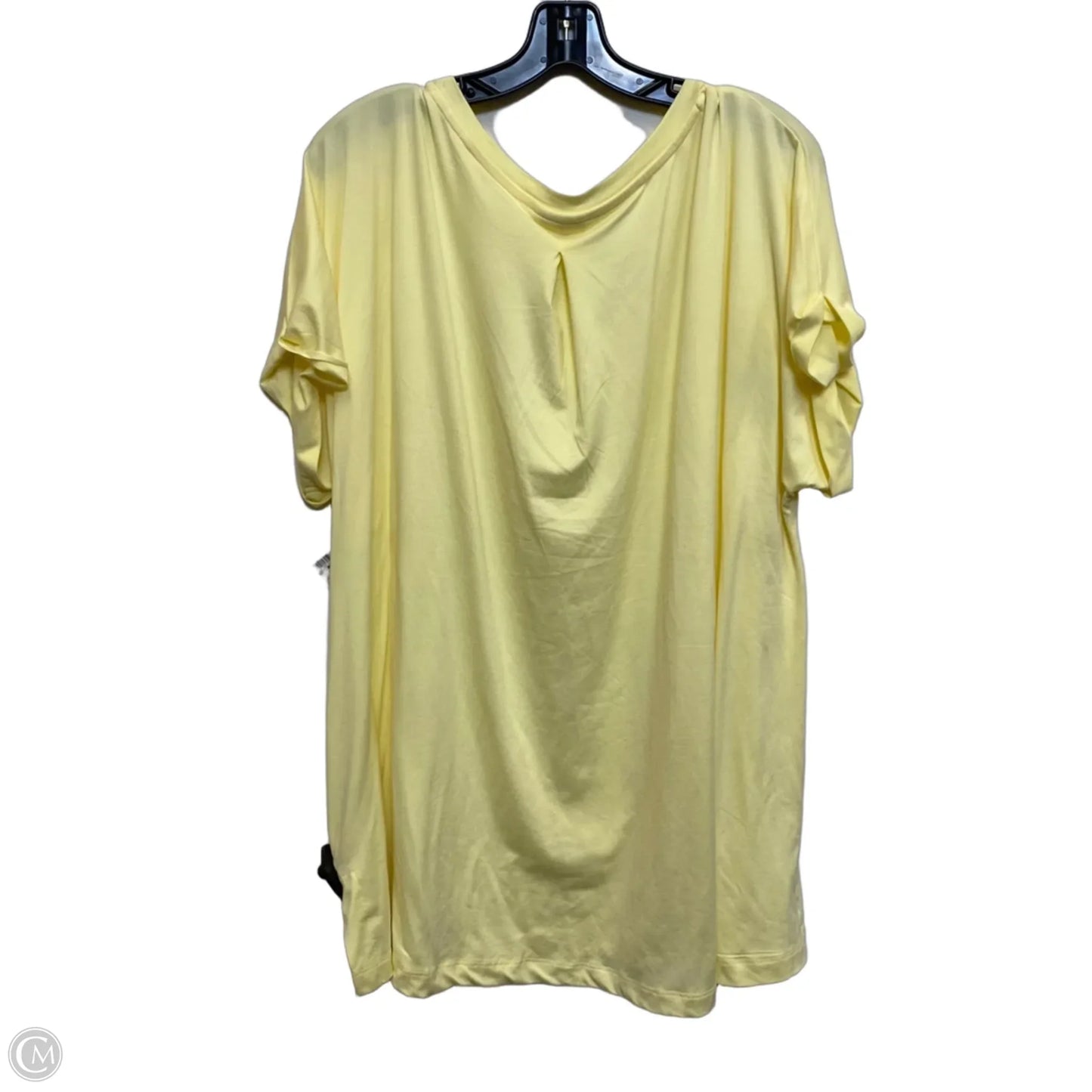 Top Short Sleeve By Cato In Yellow, Size: 4x