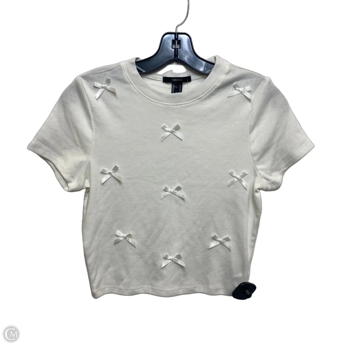 Top Short Sleeve By Forever 21 In White, Size: S