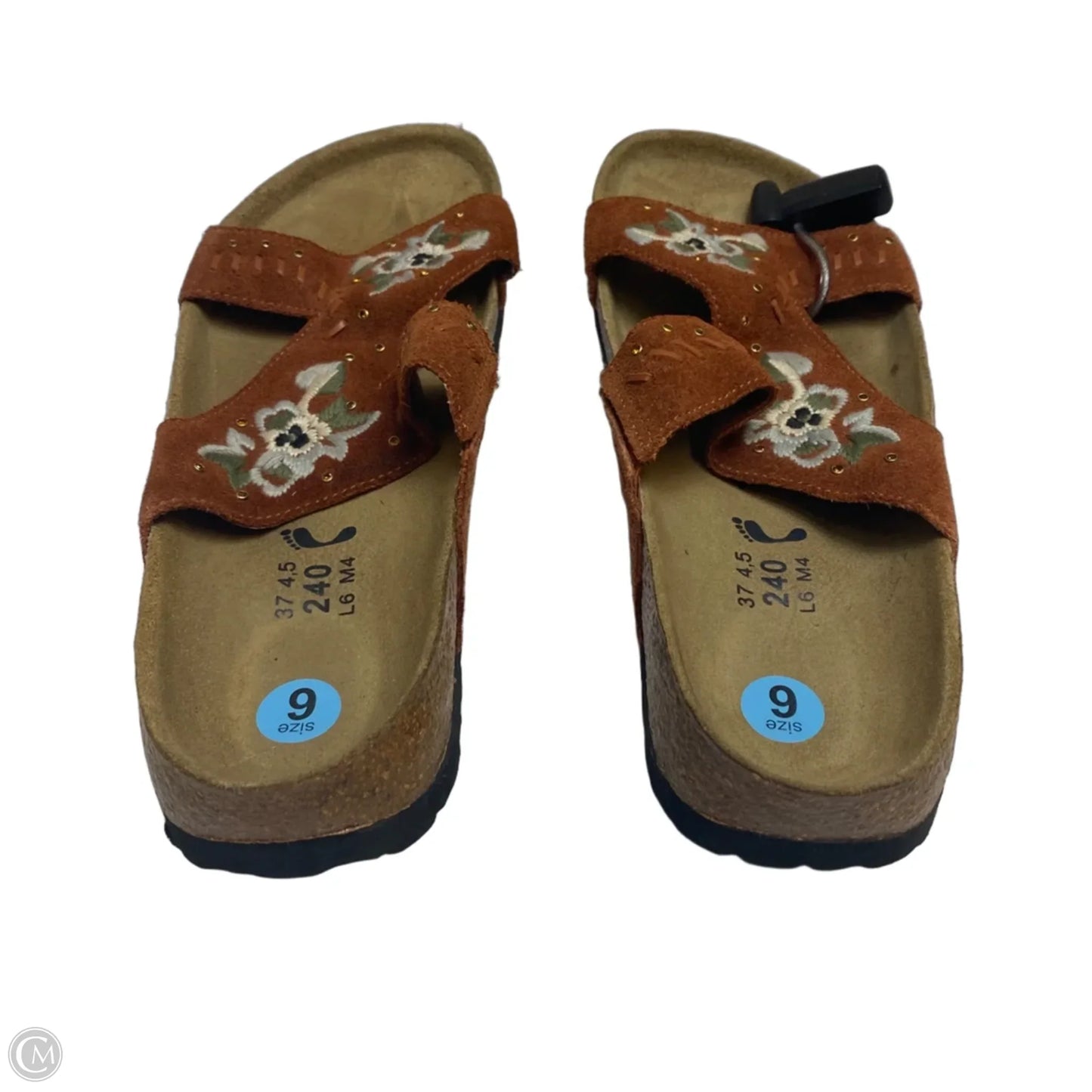 Sandals Flats By Birkenstock In Brown, Size: 6