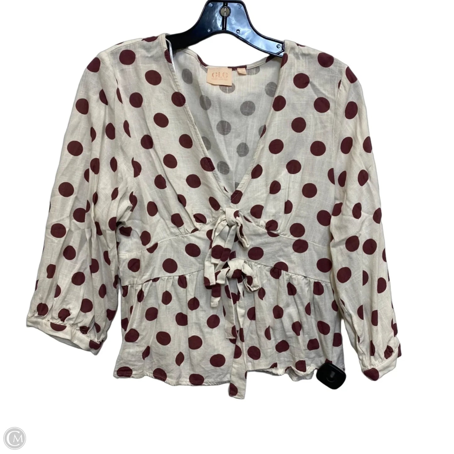 Top Sleeveless By Good Luck Gem In Brown & Cream, Size: S