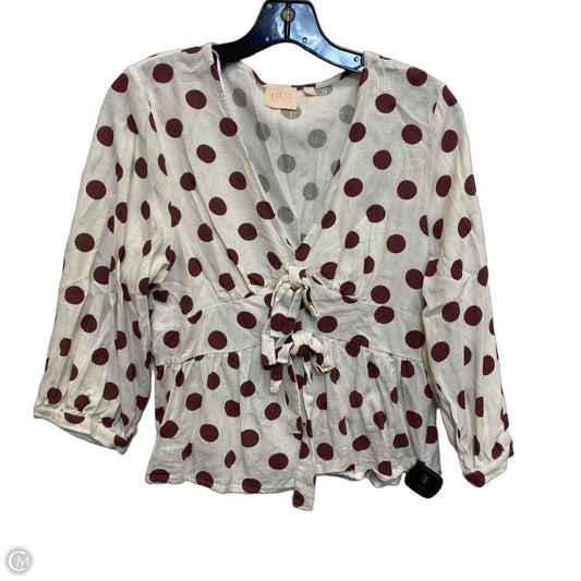 Top Sleeveless By Good Luck Gem In Brown & Cream, Size: S
