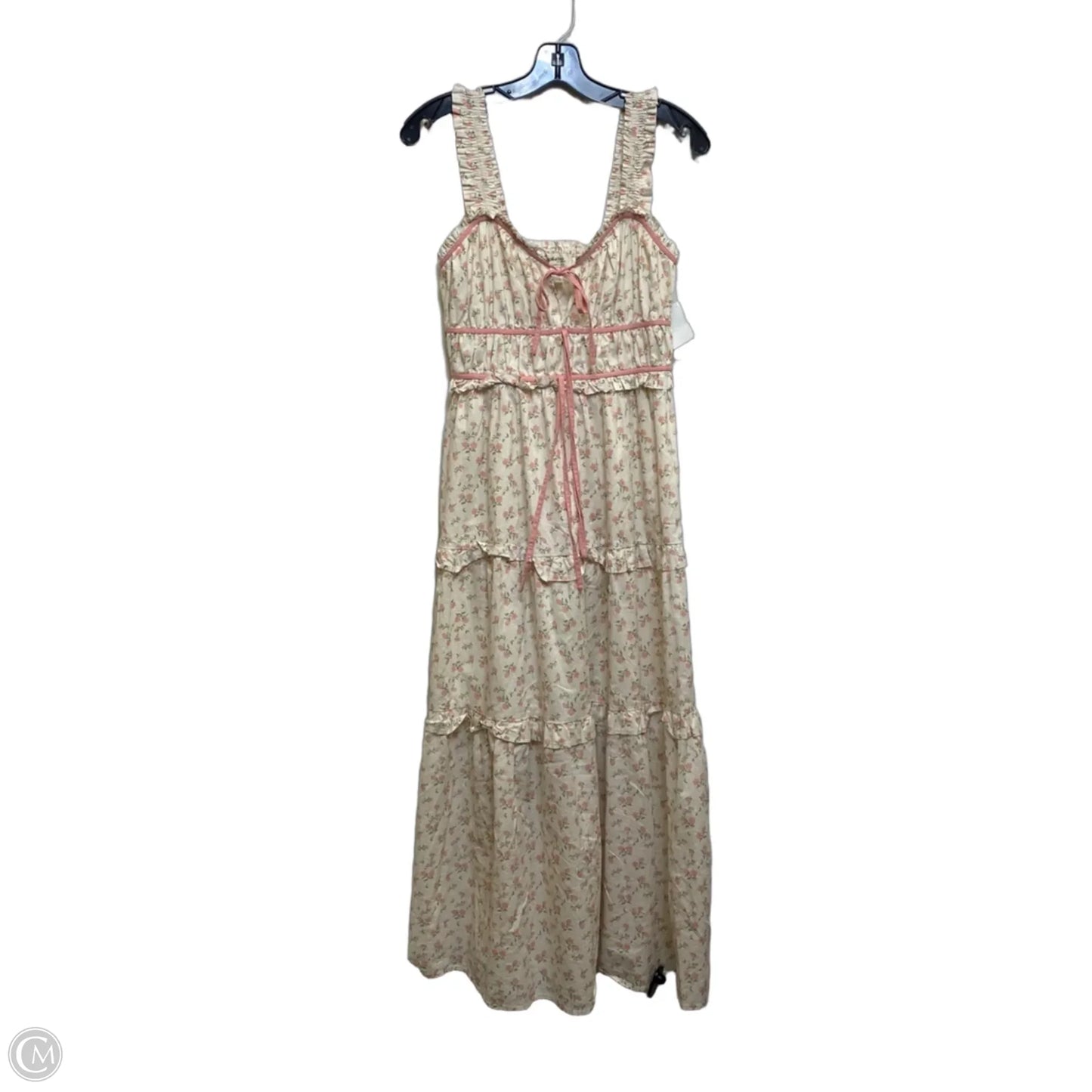 Dress Casual Maxi By Collabo In Cream & Orange, Size: S