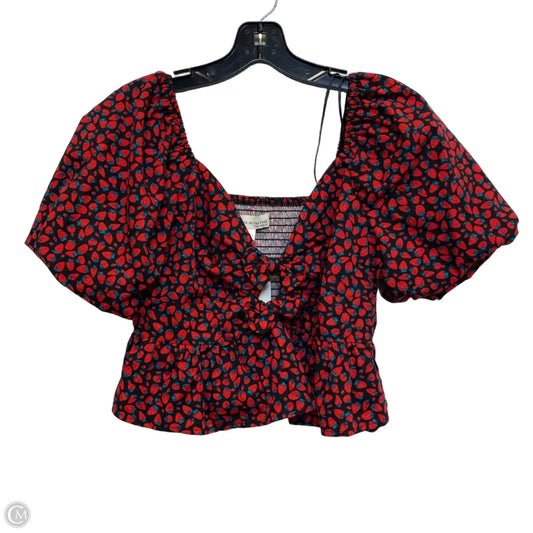 Top Short Sleeve By band of the free In Black & Red, Size: M