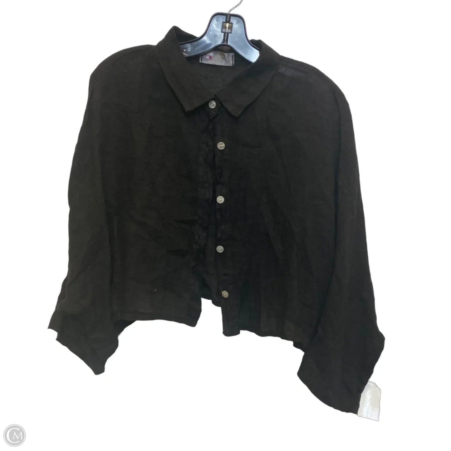 Top Short Sleeve By Tina Stephens In Black, Size: L