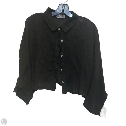 Top Short Sleeve By Tina Stephens In Black, Size: L