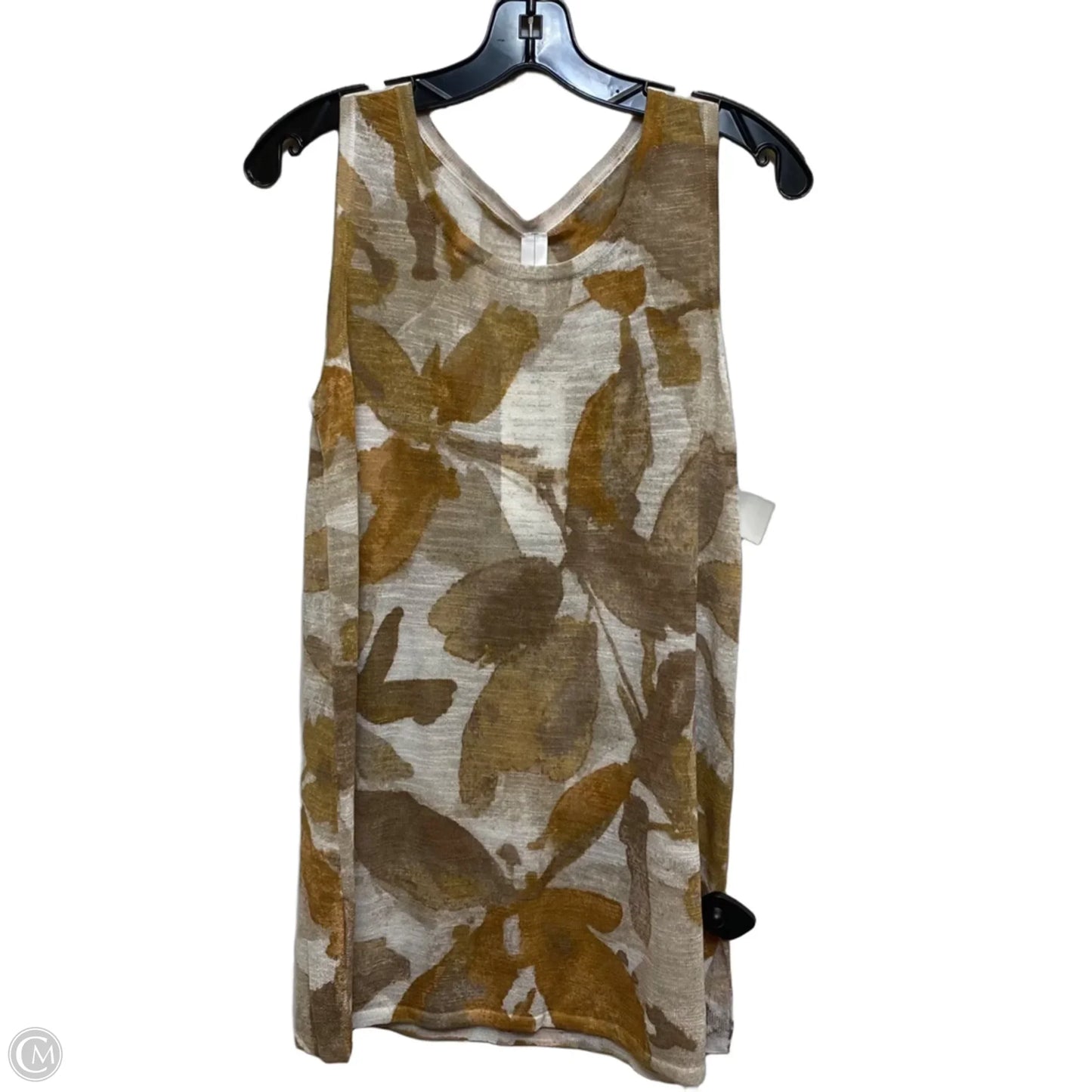 Top Sleeveless By Clothes Mentor In Cream & Tan, Size: M